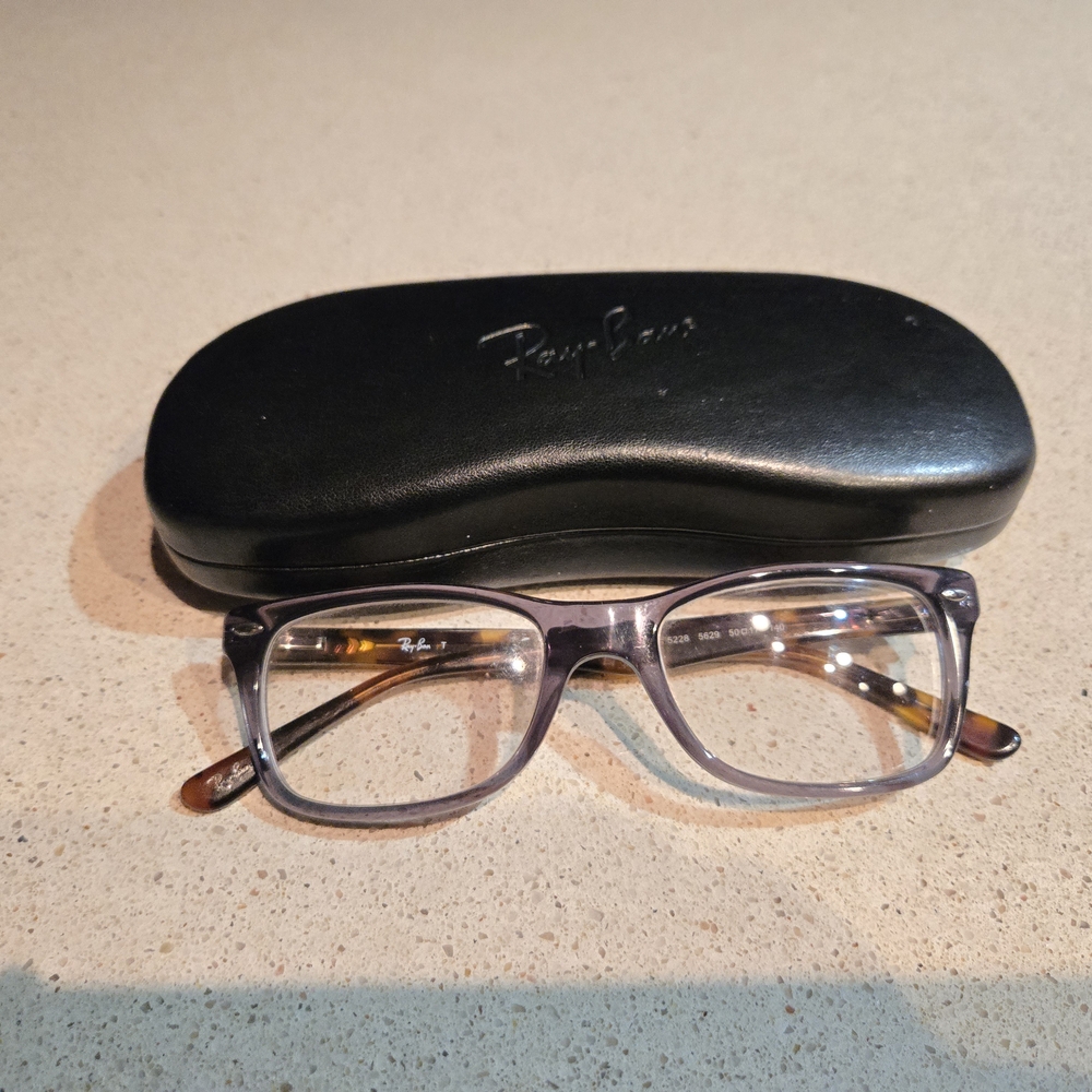 Rb5228 Ray-Ban Gray and Tortoise Glasses with Case.  50 17